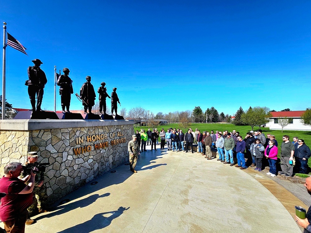 Installation workforce members visit Fort McCoy Commemorative Area during commander's quarterly town hall meeting