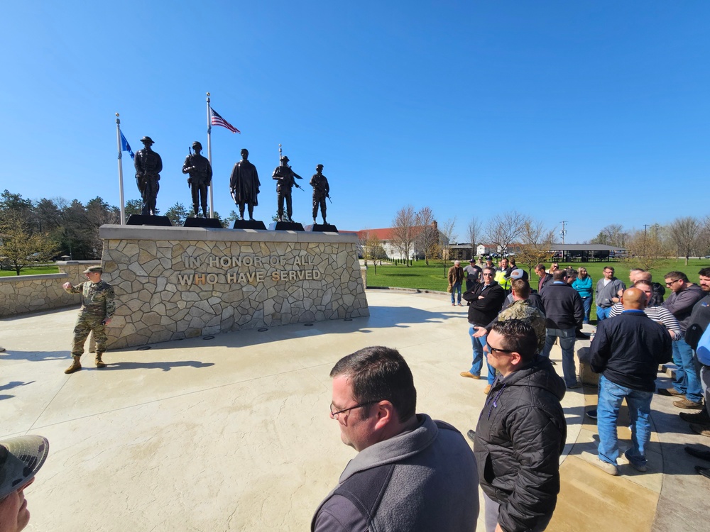 Installation workforce members visit Fort McCoy Commemorative Area during commander's quarterly town hall meeting