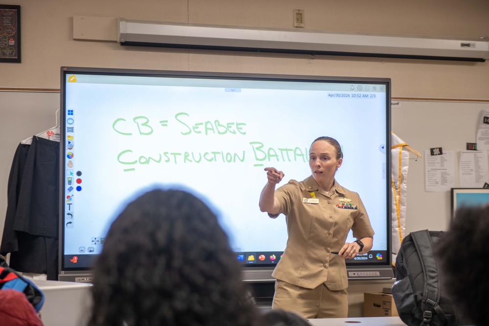 Lt. Cmdr. Lawrenz Visits John F. Kennedy High School