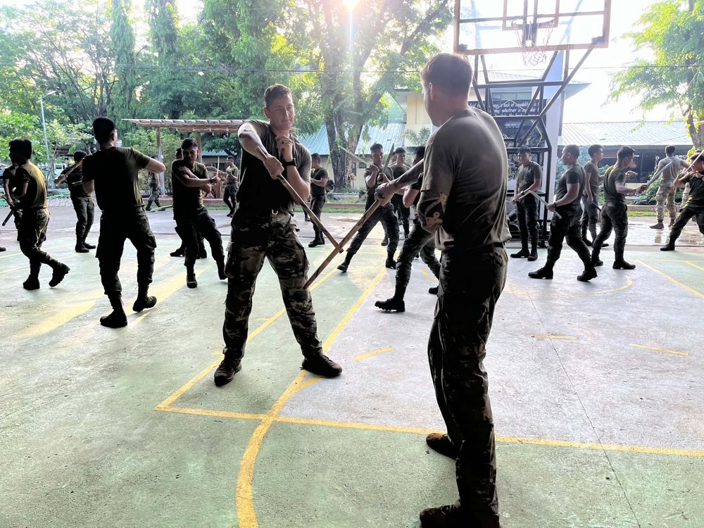 Balikatan 24: Charlie Company 2nd Battalion, 27th Infantry Regiment, 3rd Infantry Brigade Combat Team, 25th Infantry Division trains hand-to-hand combatives with the First Scout Ranger Regiment