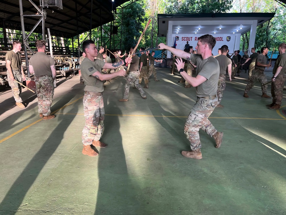 Balikatan 24: Charlie Company 2nd Battalion, 27th Infantry Regiment, 3rd Infantry Brigade Combat Team, 25th Infantry Division trains hand-to-hand combatives with the First Scout Ranger Regiment