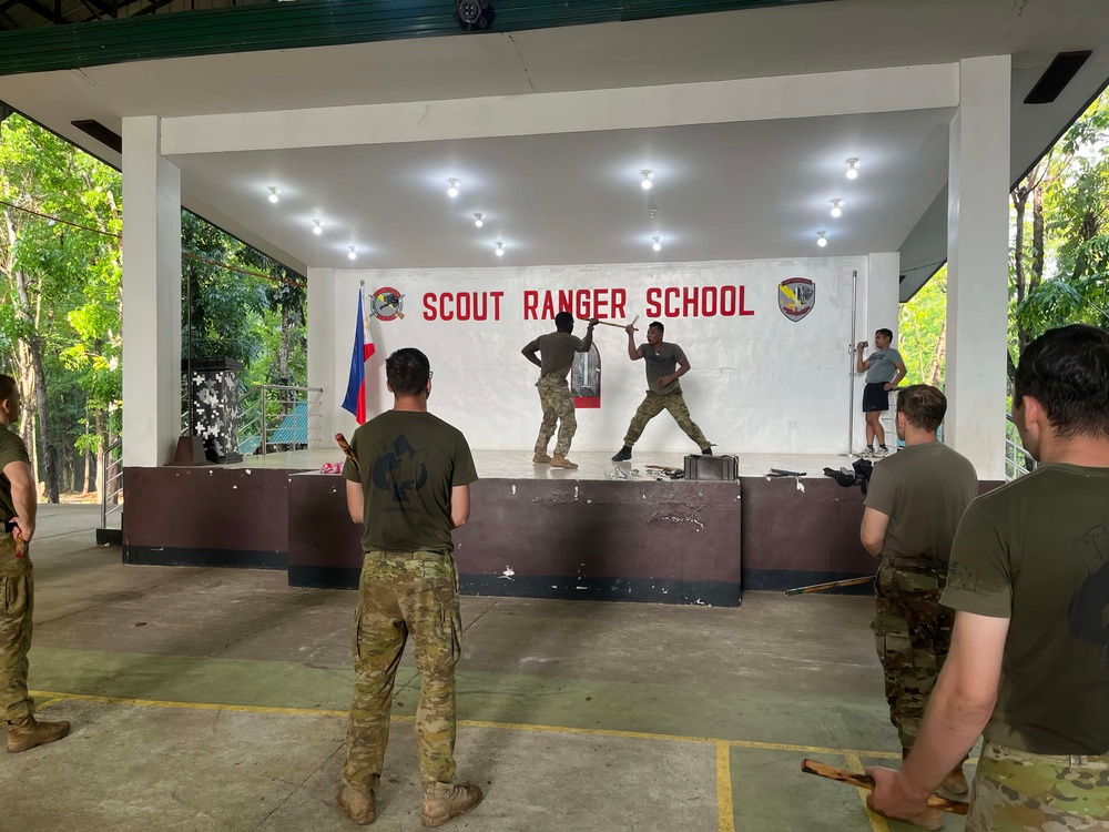 Balikatan 24: Charlie Company 2nd Battalion, 27th Infantry Regiment, 3rd Infantry Brigade Combat Team, 25th Infantry Division trains hand-to-hand combatives with the First Scout Ranger Regiment