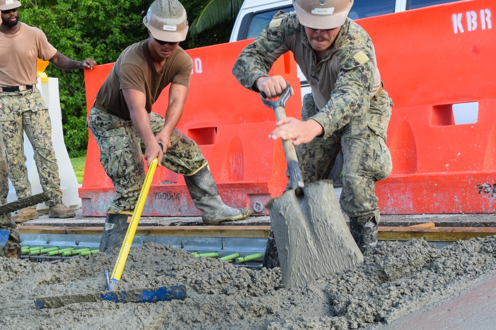 NMCB 4 Seabees Major Road in Diego Garcia