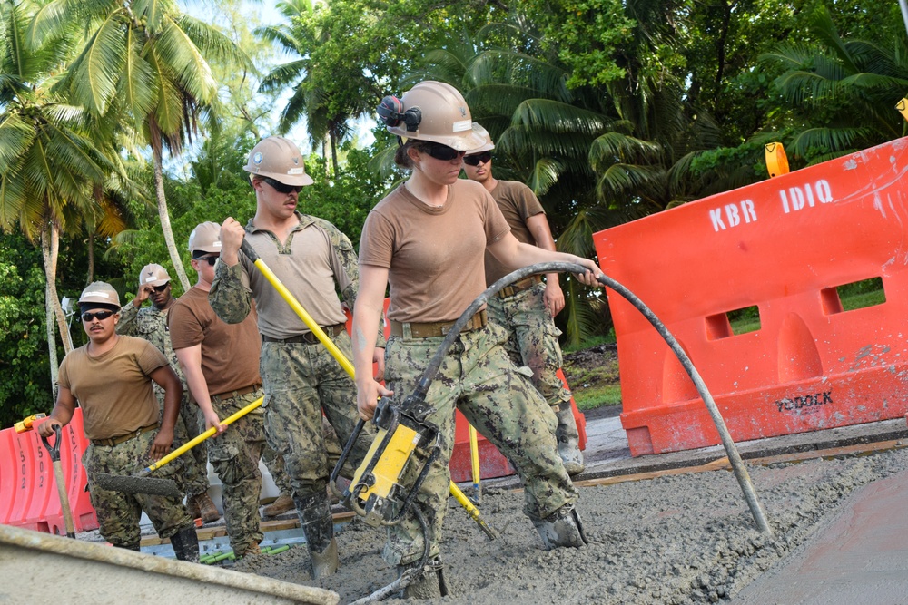 NMCB 4 Seabees Major Road in Diego Garcia