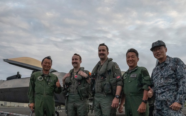 Two U.S. Air Force F-22 Raptors land on Iwo To for the first time