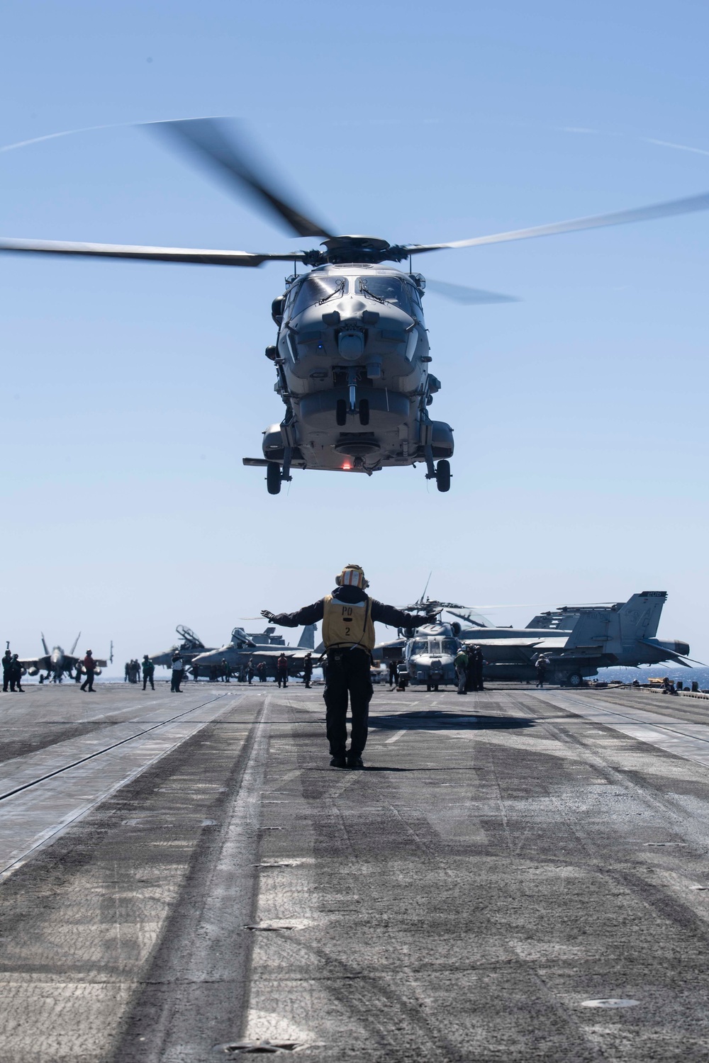 Italian Navy Rear Adm. Alberto Tarabotto Visits the USS Dwight D. Eisenhower in the Mediterranean Sea