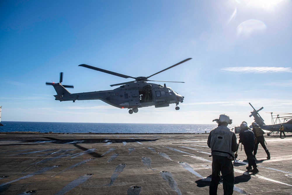 Iltalian Navy Rear Adm. Alberto Tarabotto Visits the USS Dwight D. Eisenhower in the Mediterranean Sea