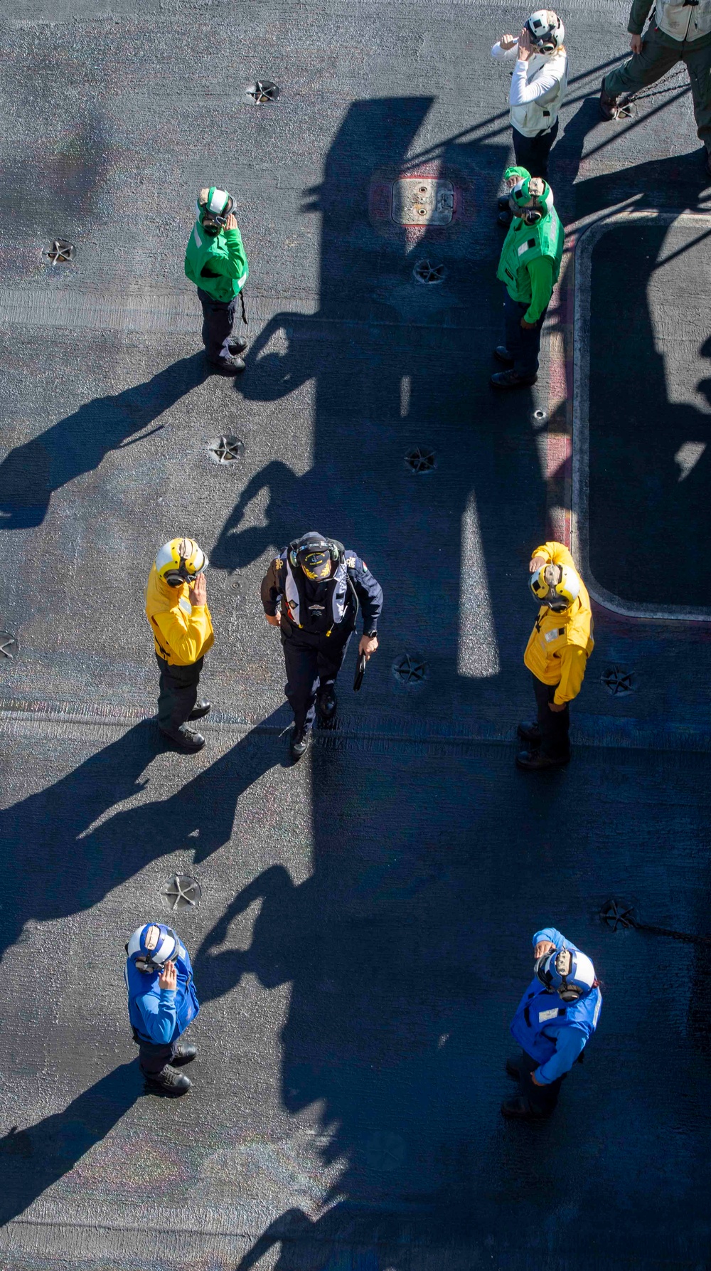 Italian Navy Rear Adm. Alberto Tarabotto Visits the USS Dwight D. Eisenhower in the Mediterranean Sea