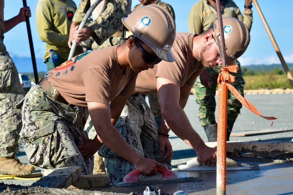 NMCB 4 Seabees and Timor-Leste Defense Force Engineers Lay Warehouse Foundation