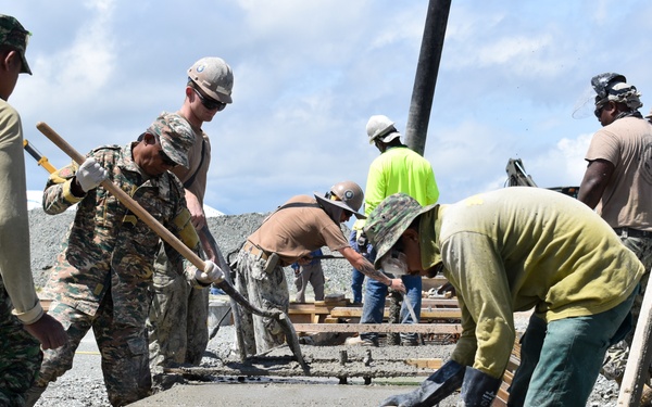 NMCB 4 Seabees and Timor-Leste Defense Force Engineers Lay Warehouse Foundation