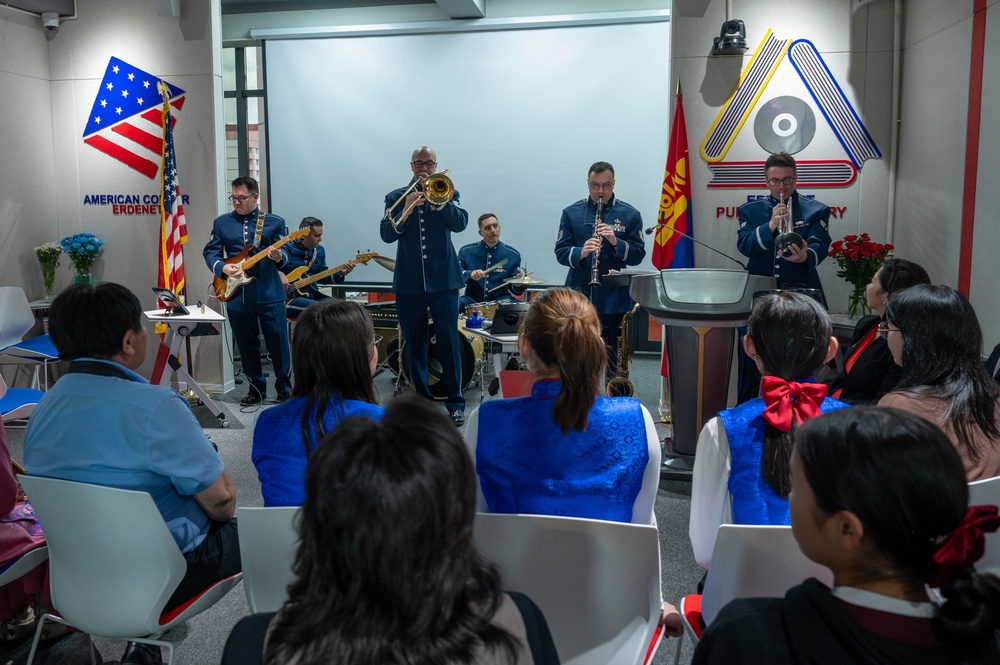 PACAF-Asia Band takes the stage with Mongolian students