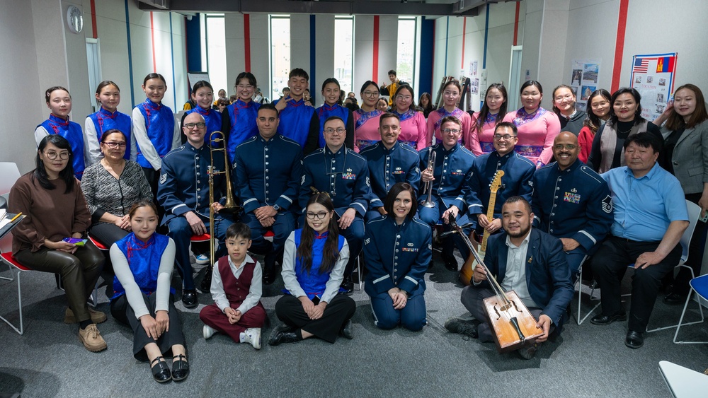 PACAF-Asia Band takes the stage with Mongolian students