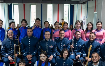 PACAF-Asia Band takes the stage with Mongolian students
