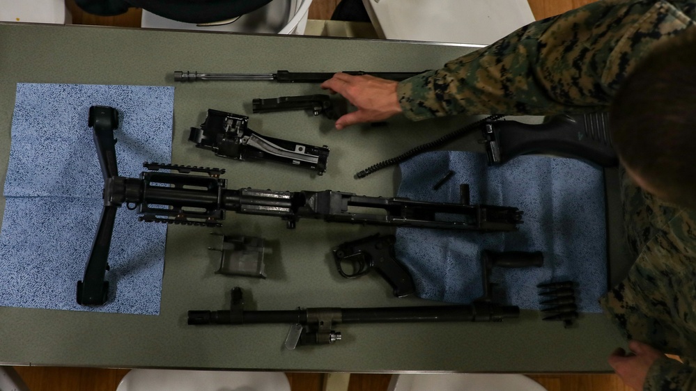 Battalion Landing Team 1/8 Conducts Weapons Familiarization Aboard USS New York (LPD 21)