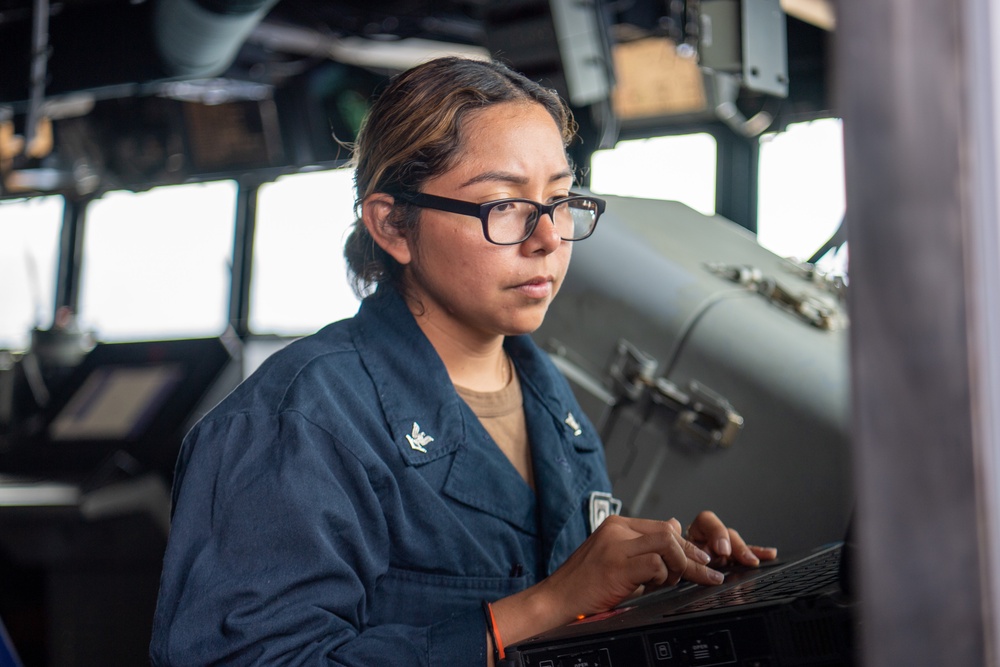 Sailor Logs Deck Entries Aboard USS William P. Lawrence