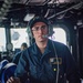 Sailor Stands Junior Officer of the Deck Watch Aboard USS William P. Lawrence