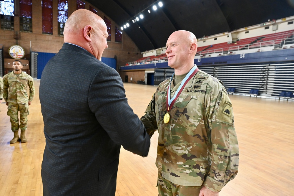 Col. Brian R. Deaton presented the Order of Saint Michael-Airborne