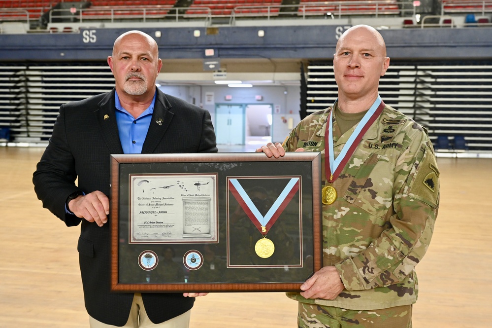 Col. Brian R. Deaton presented the Order of Saint Michael-Airborne