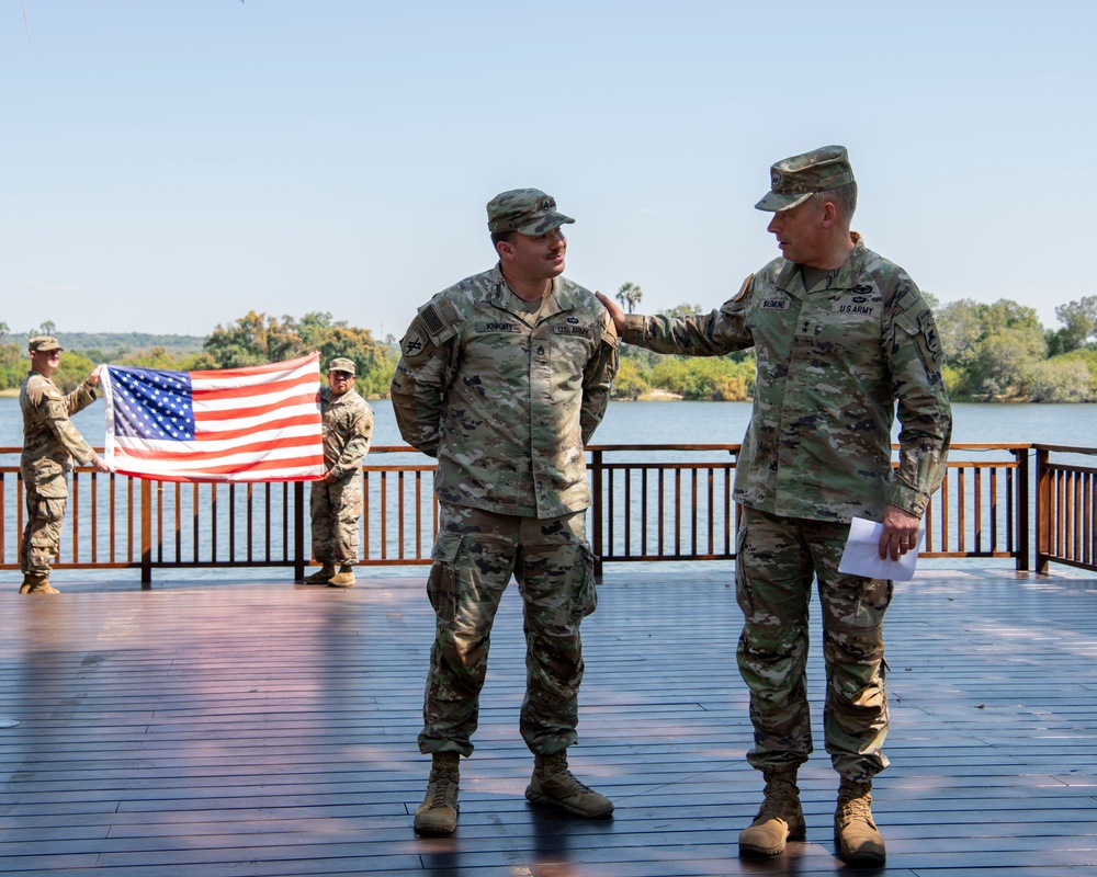 Staff Sgt. Stephan Knight reenlists at African Land Forces Summit 2024