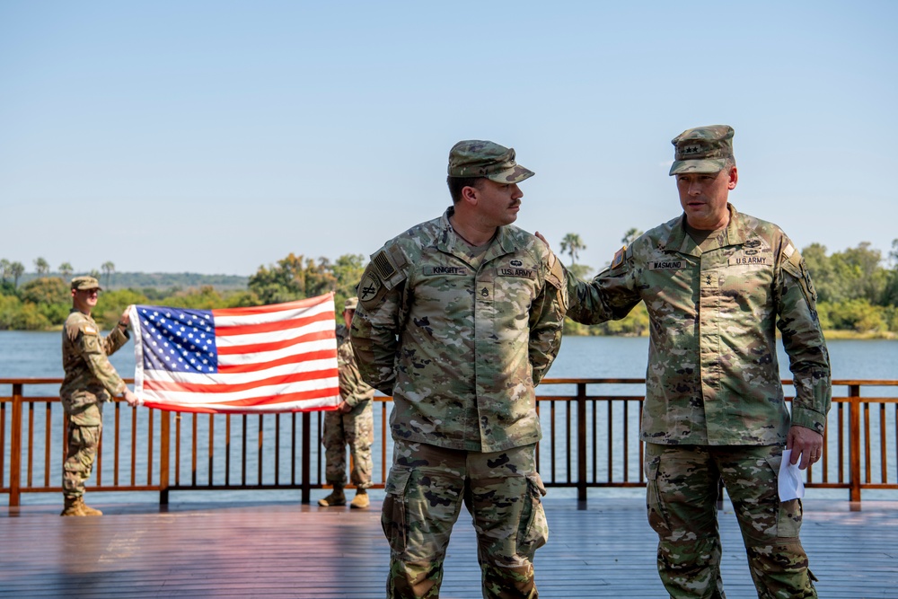 Staff Sgt. Stephan Knight reenlists at African Land Forces Summit 2024