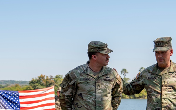 Staff Sgt. Stephan Knight reenlists at African Land Forces Summit 2024