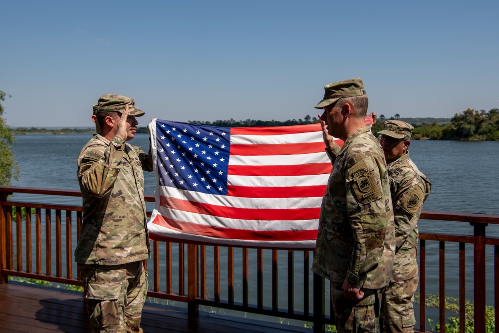 US Army Staff Sgt. Stephan Knight reenlists at African Land Forces Summit 2024