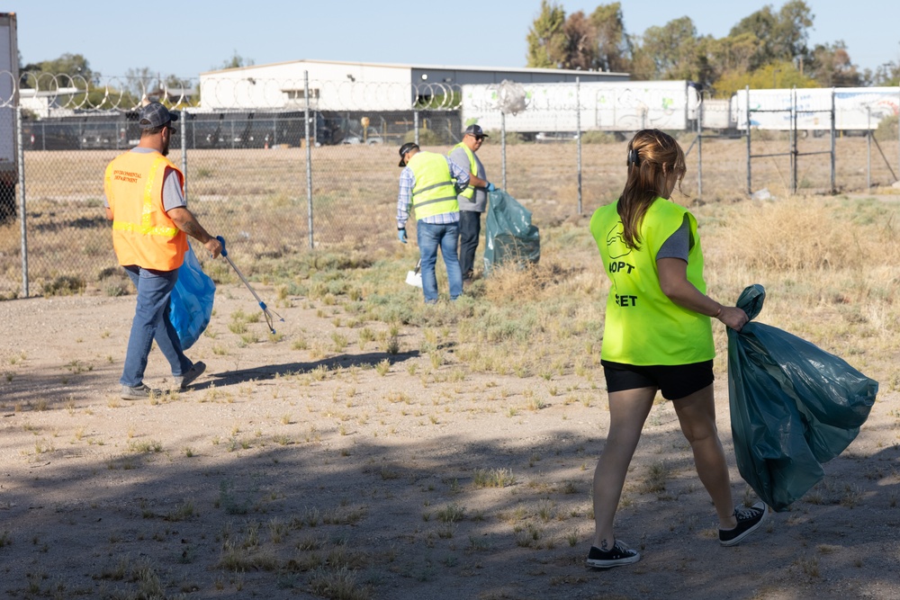 MCAS Yuma Environmental Department cleans up street for Earth Day Event