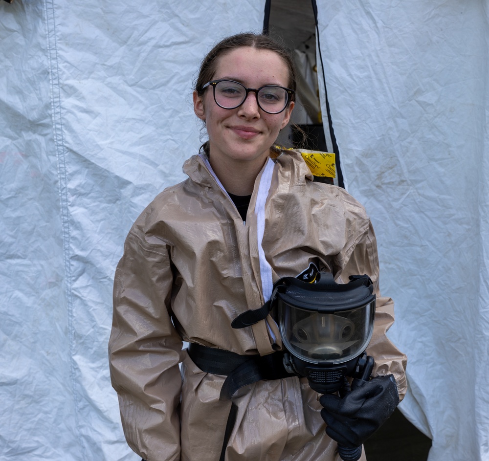 Pvt. 1st Class Carley Paschal, speaks about her time in the Alabama National Guard and job as a Chemical Specialist