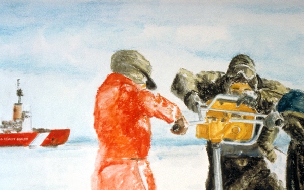 US Coast Guard Art Program 2000 Collection, Object Id 200007, &quot;While on polar patrol,&quot; Karen Loew