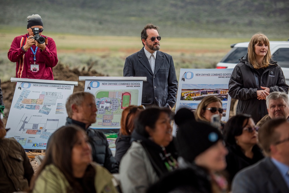 Groundbreaking ceremony for IRT construction of new school for Shoshone-Paiute Tribes