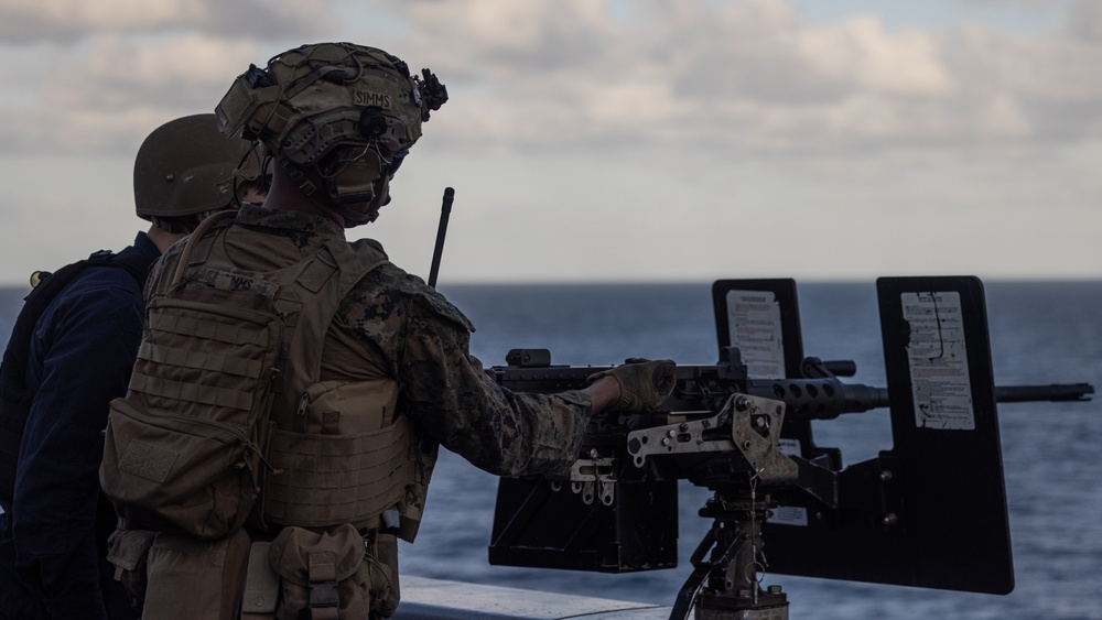 U.S. Marines and Sailors Aboard USS New York (LPD 21) Conduct Deck Shoot