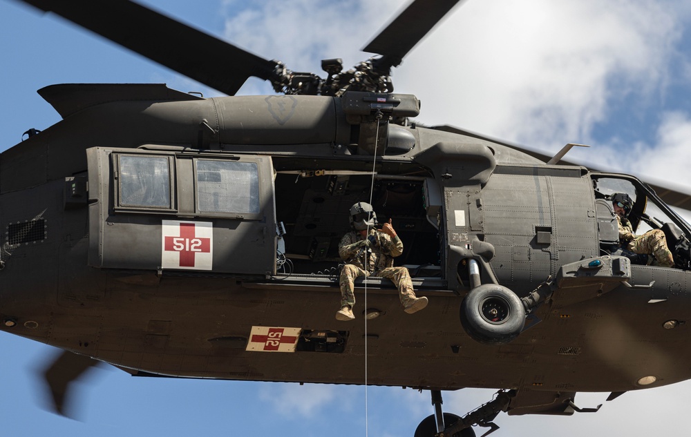 U.S. Army Soldiers conduct MEDEVAC training