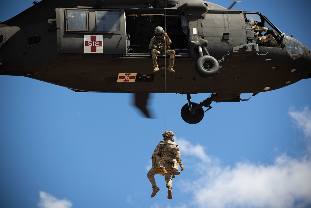 U.S. Army Soldiers conduct MEDEVAC  training