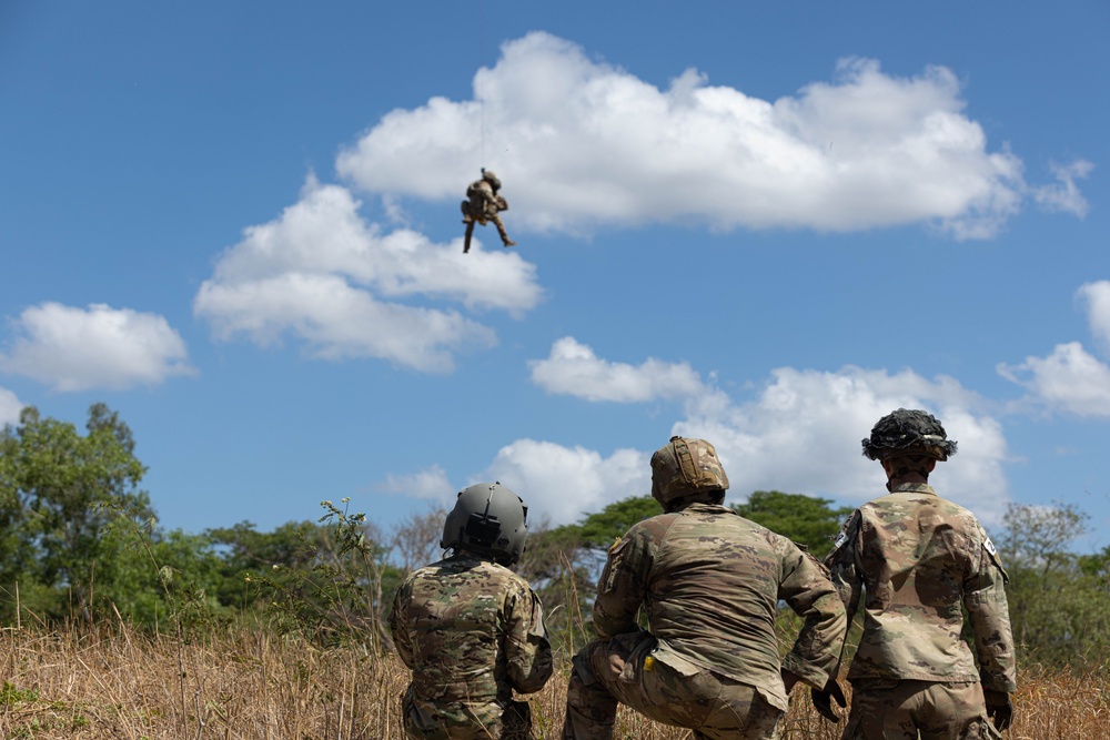 U.S. Army Soldiers conduct MEDEVAC  training