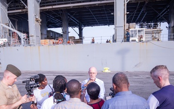 Ambassador Scott visits USS Hershel Woody Williams