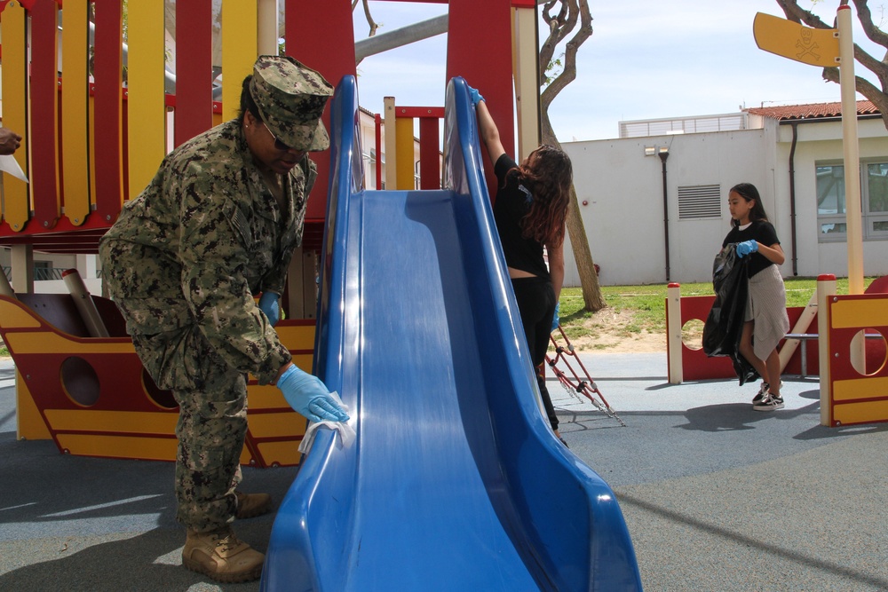 Working Together: Sailors and Students Complete Beautification Project at Rota Elementary School