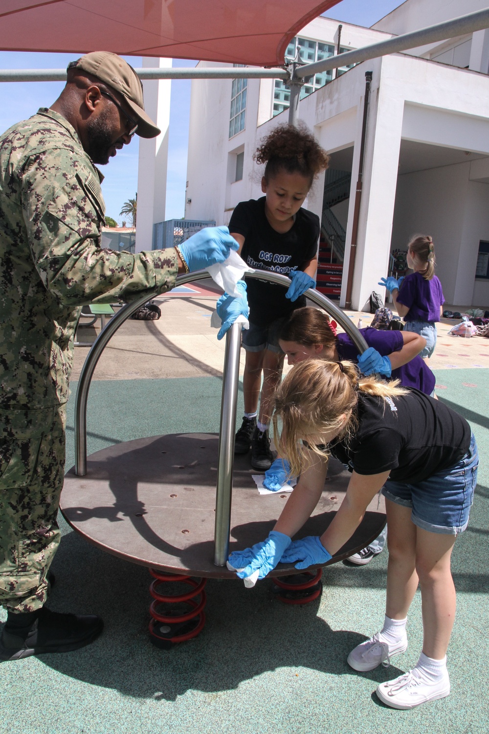 Working Together: Sailors and Students Complete Beautification Project at Rota Elementary School