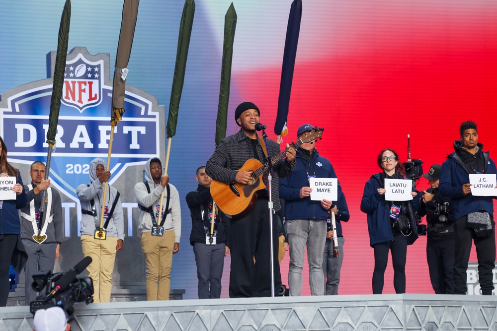 Joint Armed Forces Color Guard at the 2024 NFL Draft