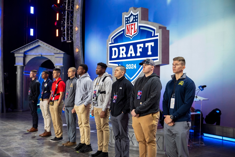 Joint Armed Forces Color Guard at the 2024 NFL Draft