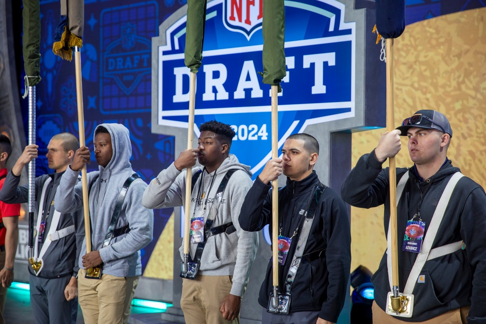 Joint Armed Forces Color Guard at the 2024 NFL Draft