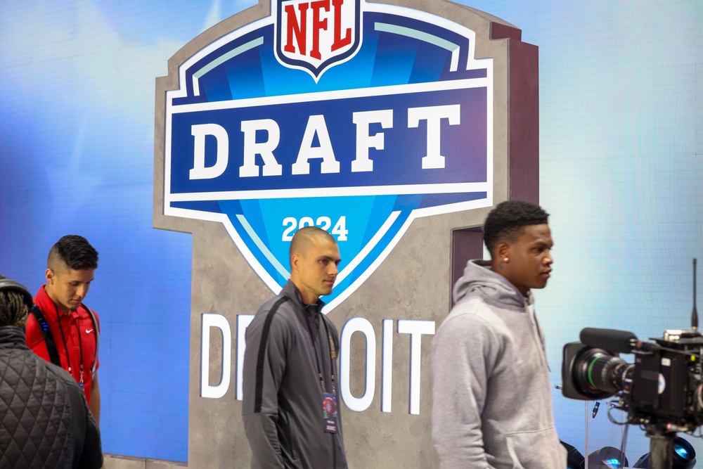 Joint Armed Forces Color Guard at the 2024 NFL Draft