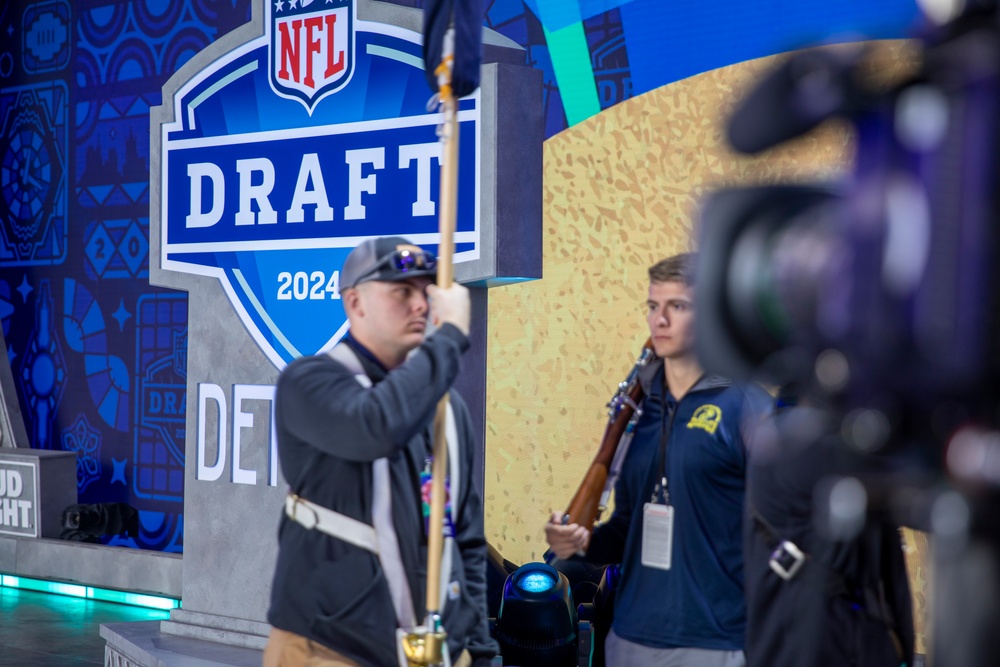 Joint Armed Forces Color Guard at the 2024 NFL Draft