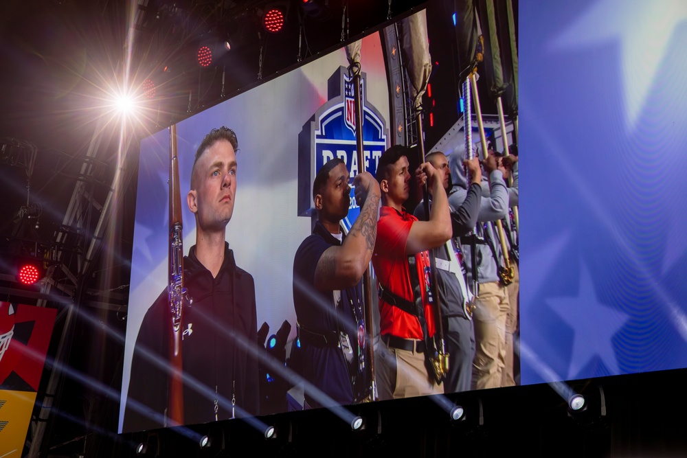 Joint Armed Forces Color Guard at the 2024 NFL Draft