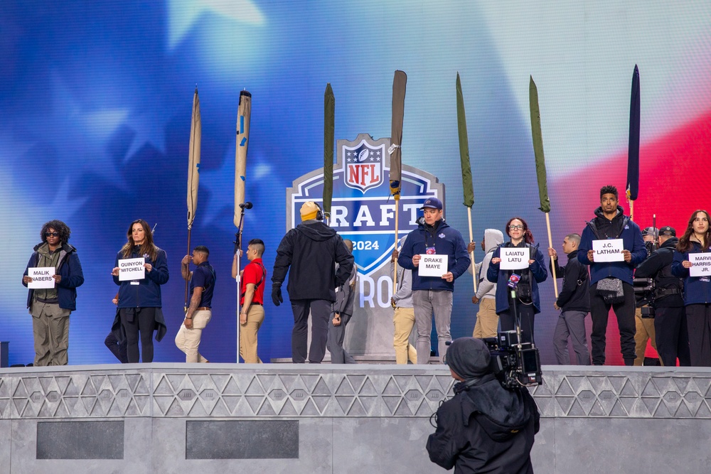 Joint Armed Forces Color Guard at the 2024 NFL Draft