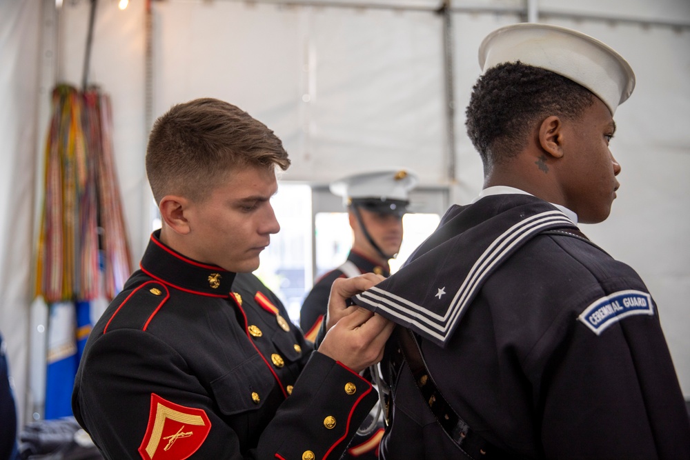 Joint Armed Forces Color Guard at the 2024 NFL Draft