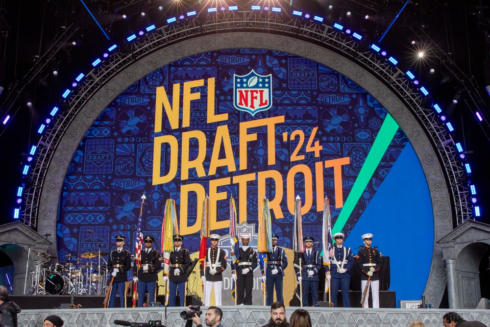 Joint Armed Forces Color Guard at the 2024 NFL Draft