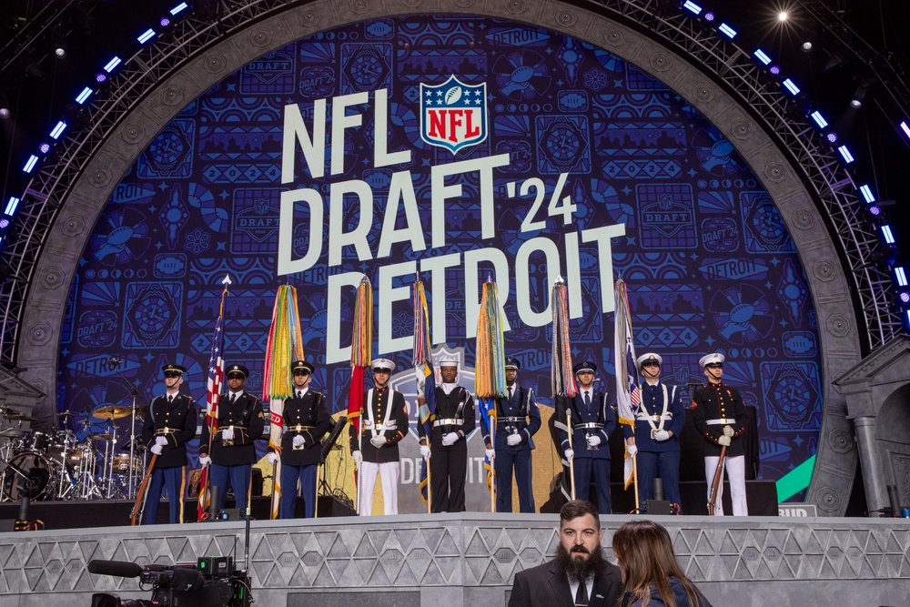 Joint Armed Forces Color Guard at the 2024 NFL Draft