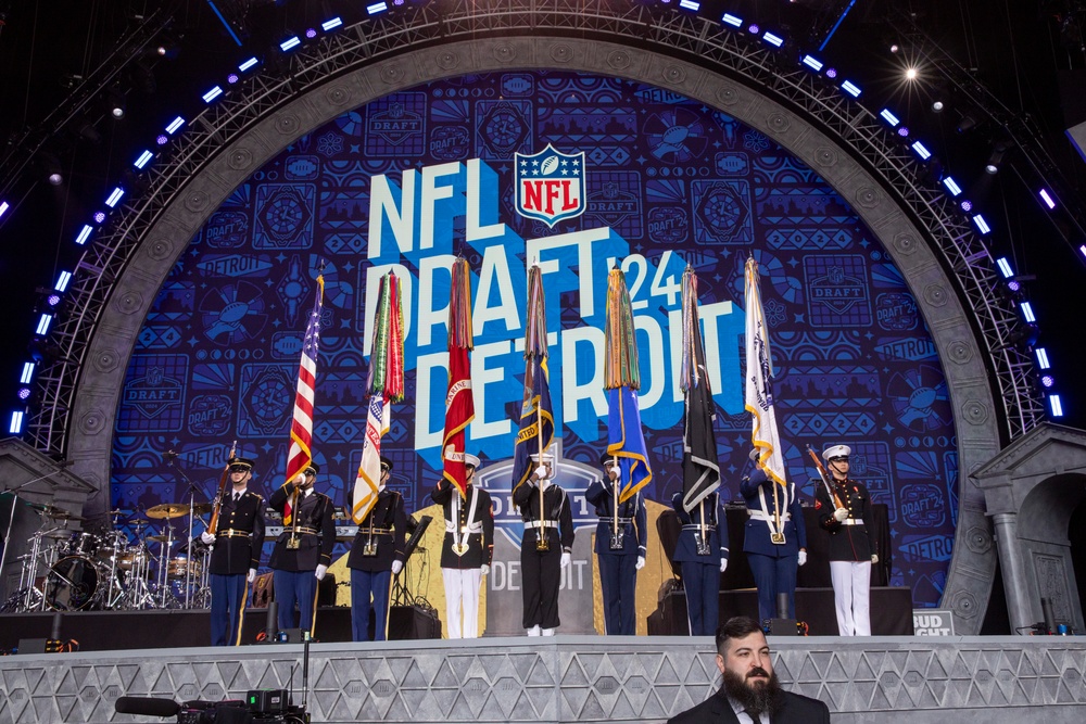 Joint Armed Forces Color Guard at the 2024 NFL Draft