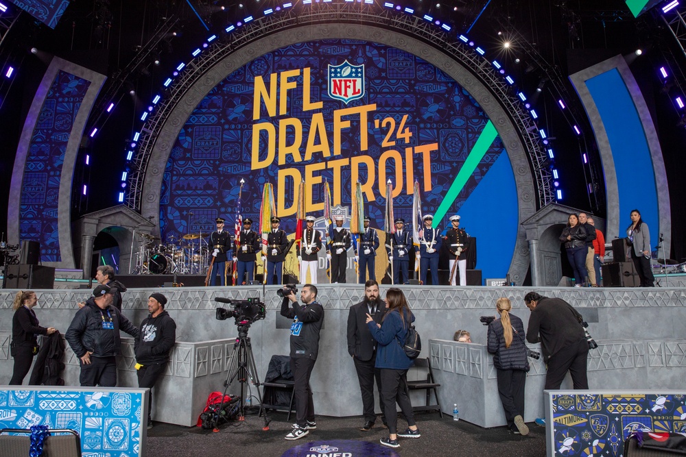 Joint Armed Forces Color Guard at the 2024 NFL Draft