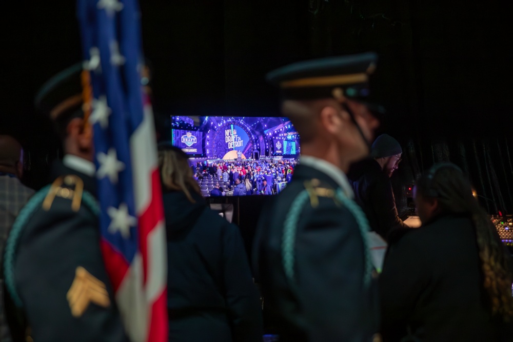 Joint Armed Forces Color Guard at the 2024 NFL Draft